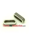 Entrepieza Doblre Regaliz 26x8mm Agujero 20x7mm, Plateada