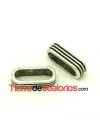 Entrepieza Doblre Regaliz 26x8mm Agujero 20x7mm, Plateada