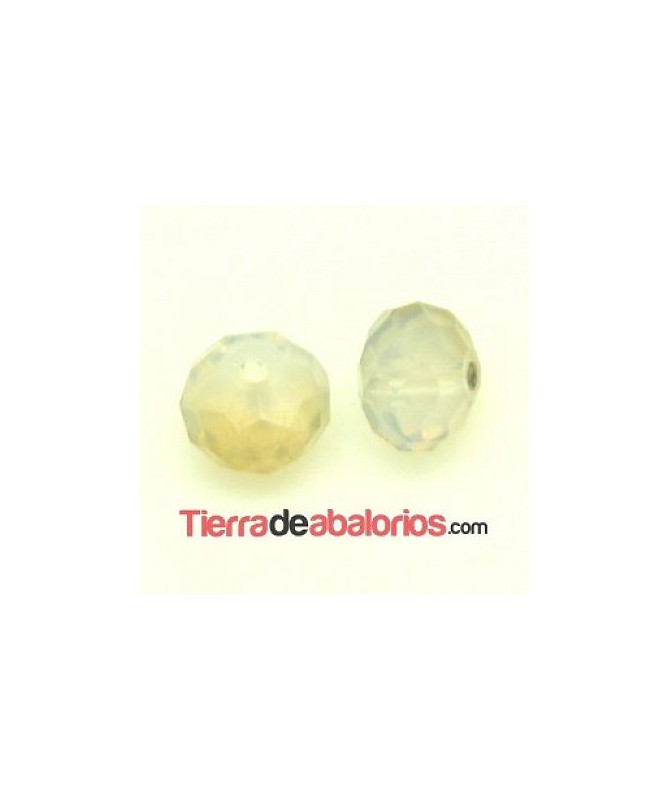 Bola Rondel 8x6mm Agujero 1,5mm White Opal/Golden Shadow