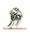 Colgante Gato de 28x16mm con Anilla, Plateado
