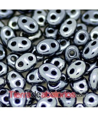 Twin Bead 2,5x5mm Hematite