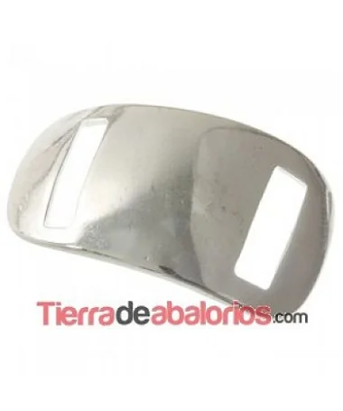 Entrepieza Pasador Curvado 37x22mm Agujero 15x4mm, Plateado Entrepieza Pasador Curvado 37x22mm Agujero 15x4mm, Plateado