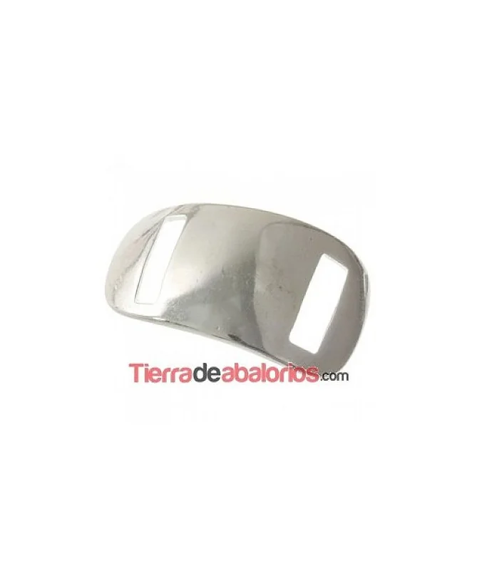 Entrepieza Pasador Curvado 37x22mm Agujero 15x4mm, Plateado