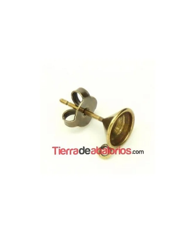 Pendiente Cono con Anilla para Chatón SS29 Oro Viejo
