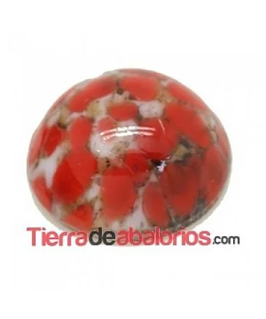 Cabujón de Cristal 10mm, Coral Matrix