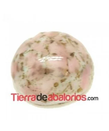 Cabujón de Cristal 10mm, Rosa Matrix