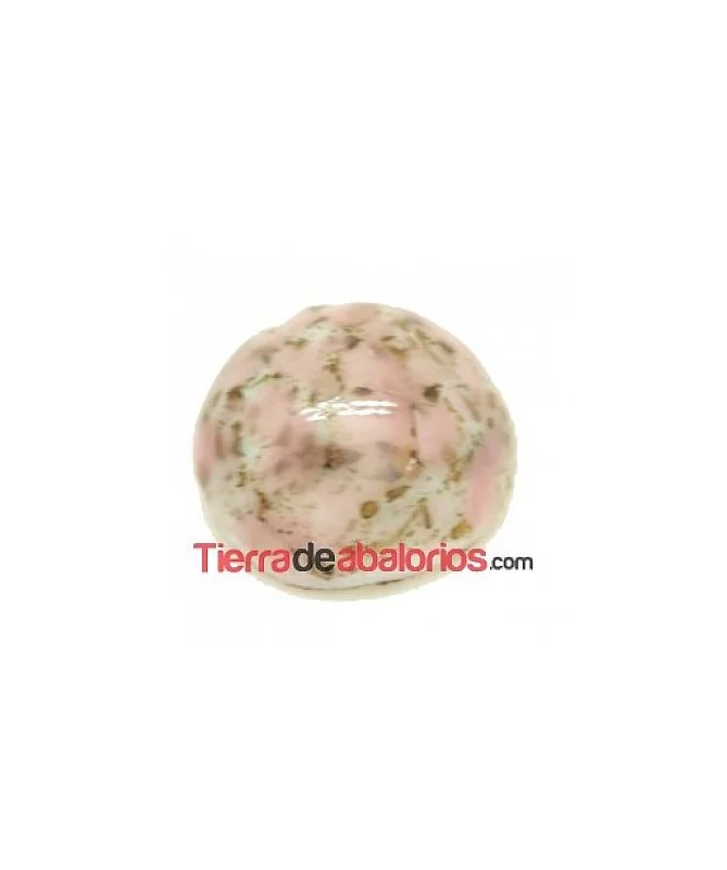 Cabujón de Cristal 10mm, Rosa Matrix