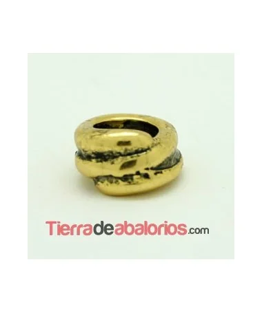 Aro Rallado 12mm Agujero 8mm, Oro Viejo