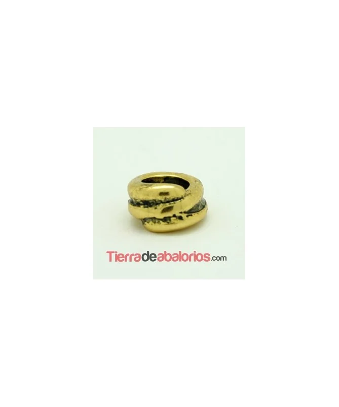 Aro Rallado 12mm Agujero 8mm, Oro Viejo