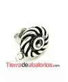 Pendiente Redondo 13mm Para Chaton PP30, Plata Vieja