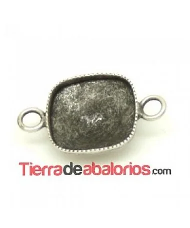Conector para Cabujón de 12mm, Plata Vieja Conector para Cabujón de 12mm, Plata Vieja