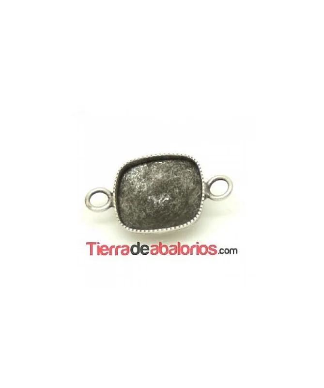 Conector para Cabujón de 12mm, Plata Vieja