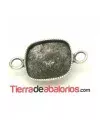 Conector para Cabujón de 12mm, Plata Vieja