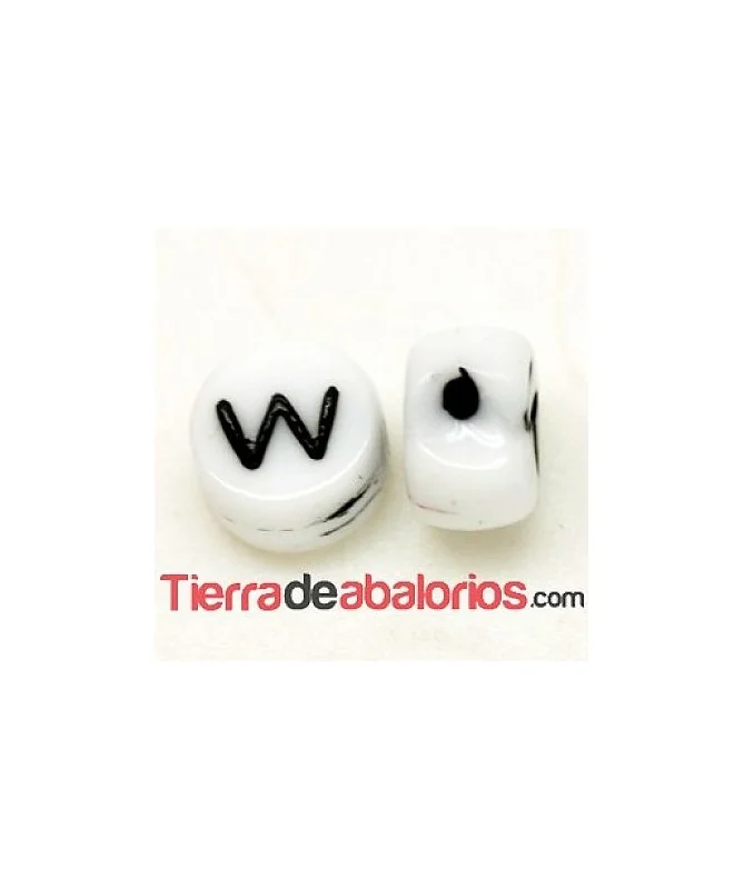 Entrepieza Moneda 6x4mm Agujero 0,9mm Letra W Entrepieza Moneda 6x4mm Agujero 0,9mm Letra W