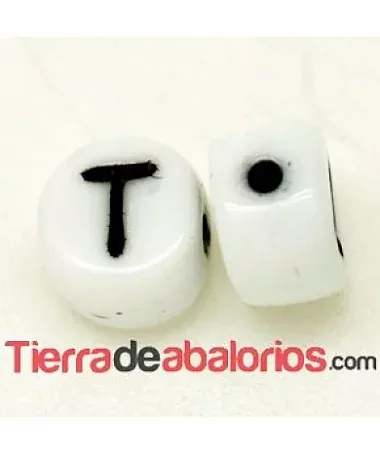 Entrepieza Moneda 6x4mm Agujero 0,9mm Letra T Entrepieza Moneda 6x4mm Agujero 0,9mm Letra T