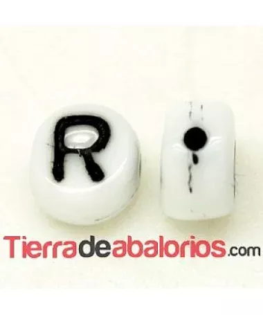 Entrepieza Moneda 6x4mm Agujero 0,9mm Letra R Entrepieza Moneda 6x4mm Agujero 0,9mm Letra R