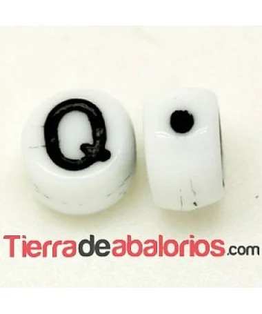 Entrepieza Moneda 6x4mm Agujero 0,9mm Letra Q Entrepieza Moneda 6x4mm Agujero 0,9mm Letra Q