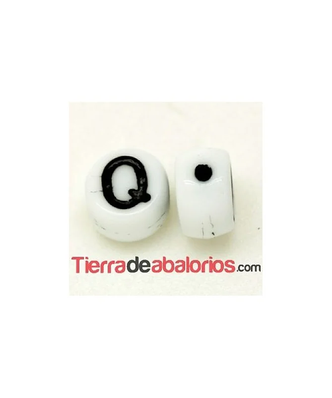 Entrepieza Moneda 6x4mm Agujero 0,9mm Letra Q Entrepieza Moneda 6x4mm Agujero 0,9mm Letra Q