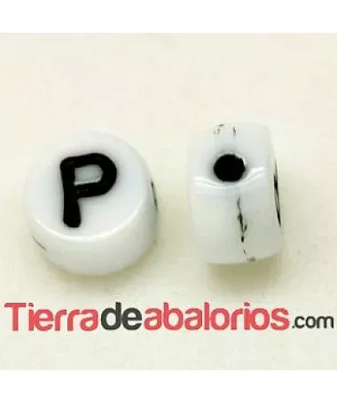 Entrepieza Moneda 6x4mm Agujero 0,9mm Letra P Entrepieza Moneda 6x4mm Agujero 0,9mm Letra P