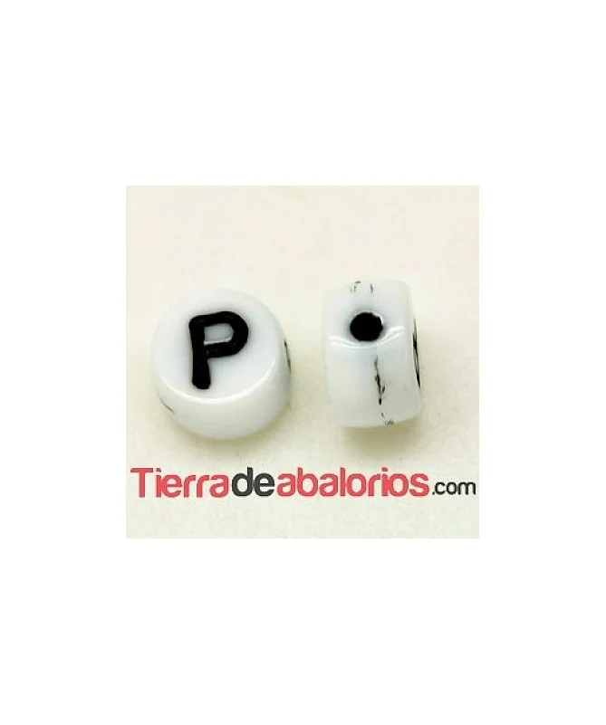 Entrepieza Moneda 6x4mm Agujero 0,9mm Letra P Entrepieza Moneda 6x4mm Agujero 0,9mm Letra P