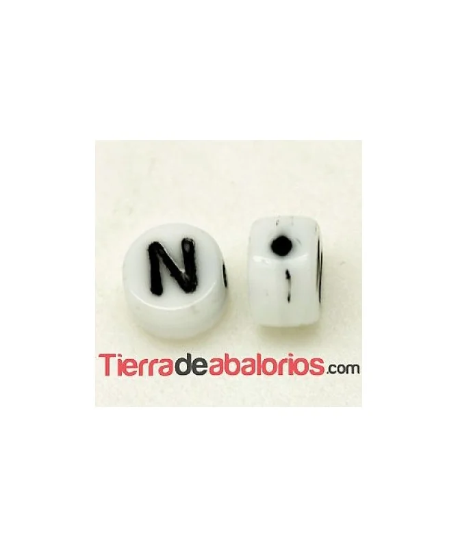 Entrepieza Moneda 6x4mm Agujero 0,9mm Letra N Entrepieza Moneda 6x4mm Agujero 0,9mm Letra N