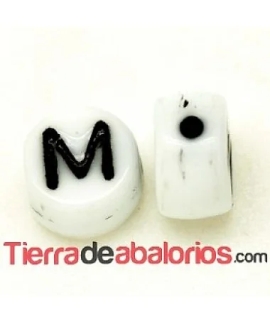 Entrepieza Moneda 6x4mm Agujero 0,9mm Letra M