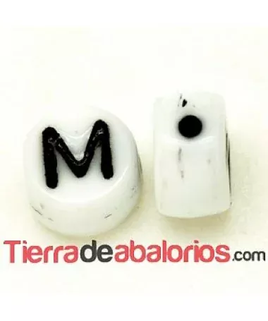Entrepieza Moneda 6x4mm Agujero 0,9mm Letra M Entrepieza Moneda 6x4mm Agujero 0,9mm Letra M