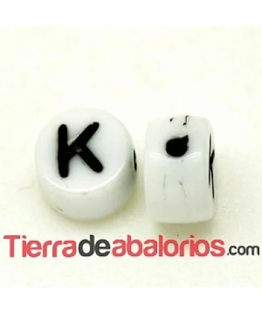 Entrepieza Moneda 6x4mm Agujero 0,9mm Letra K Entrepieza Moneda 6x4mm Agujero 0,9mm Letra K