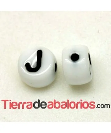 Entrepieza Moneda 6x4mm Agujero 0,9mm Letra J