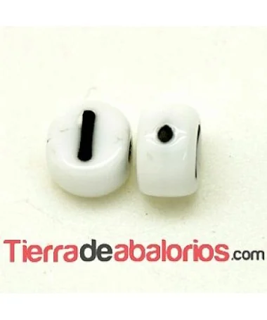 Entrepieza Moneda 6x4mm Agujero 0,9mm Letra I
