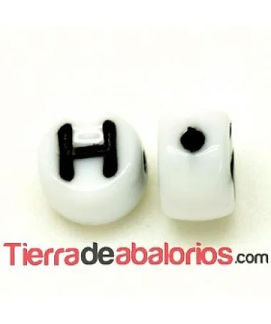 Entrepieza Moneda 6x4mm Agujero 0,9mm Letra H