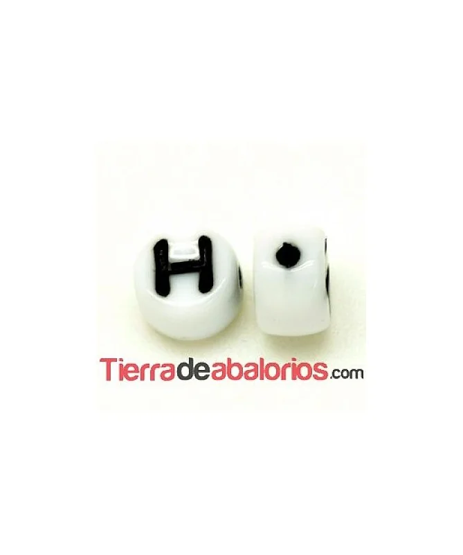Entrepieza Moneda 6x4mm Agujero 0,9mm Letra H Entrepieza Moneda 6x4mm Agujero 0,9mm Letra H