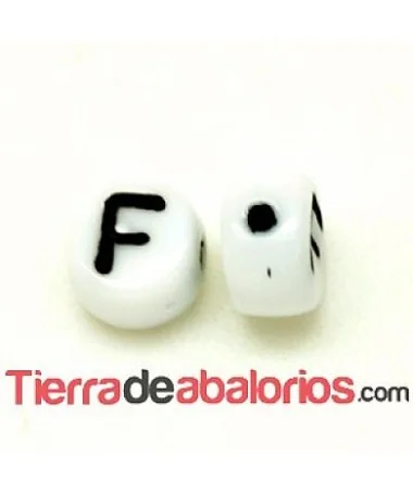 Entrepieza Moneda 6x4mm Agujero 0,9mm Letra F