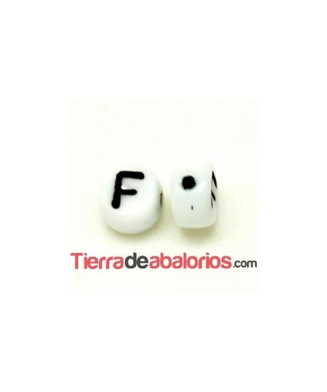 Entrepieza Moneda 6x4mm Agujero 0,9mm Letra F Entrepieza Moneda 6x4mm Agujero 0,9mm Letra F