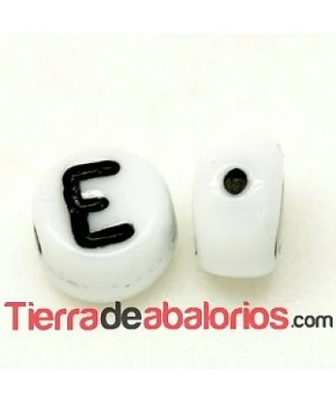 Entrepieza Moneda 6x4mm Agujero 0,9mm Letra E