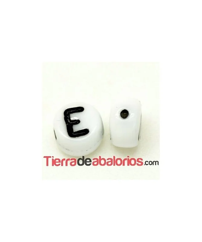 Entrepieza Moneda 6x4mm Agujero 0,9mm Letra E Entrepieza Moneda 6x4mm Agujero 0,9mm Letra E