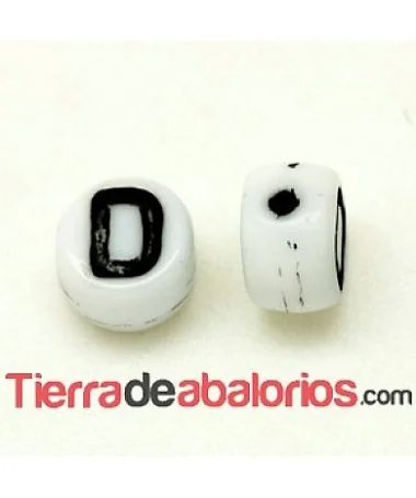 Entrepieza Moneda 6x4mm Agujero 0,9mm Letra D