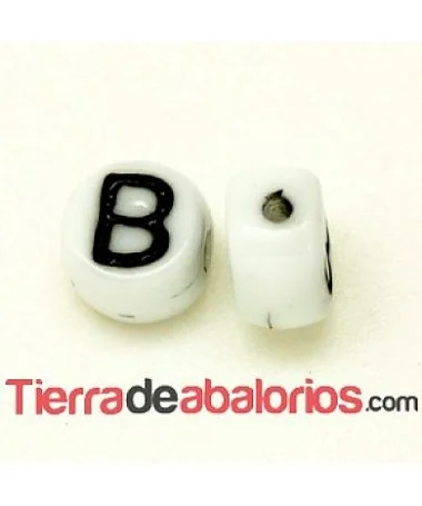 Entrepieza Moneda 6x4mm Agujero 0,9mm Letra B