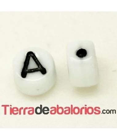 Entrepieza Moneda 6x4mm Agujero 0,9mm Letra A Entrepieza Moneda 6x4mm Agujero 0,9mm Letra A