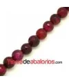 Agata Bola Facetada 10mm Agujero 1mm, Magenta