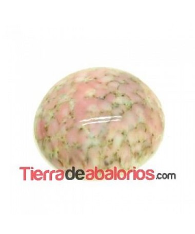 Cabujón de Cristal 20mm, Rosa Matrix