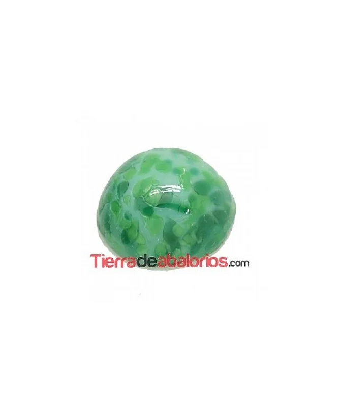 Cabujón de Cristal 10mm, Verde Jade