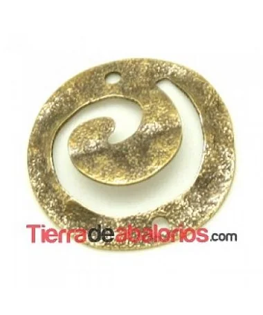 Entrepieza Tribal Rugosa 18mm con 2 Agujeros, Oro Viejo. Entrepieza Tribal Rugosa 18mm con 2 Agujeros, Oro Viejo.