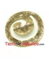 Entrepieza Tribal Rugosa 18mm con 2 Agujeros, Oro Viejo.