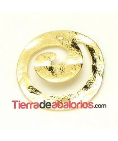 Entrepieza Tribal Rugosa 18mm con 2 Agujeros, Dorada. Entrepieza Tribal Rugosa 18mm con 2 Agujeros, Dorada.