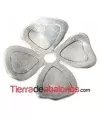 Adorno Flor 30x30mm Agujero 3,5mm, Plateado