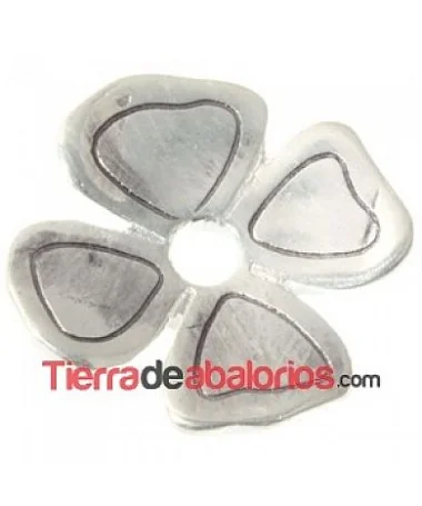 Adorno Flor 22x22mm Agujero 3,5mm Plateado Adorno Flor 22x22mm Agujero 3,5mm Plateado