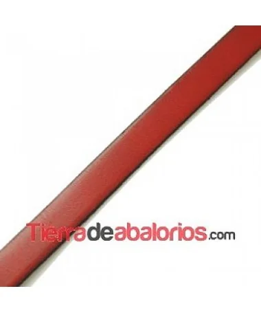 Cuero Plano Vaquetilla 10x2mm, Rojo