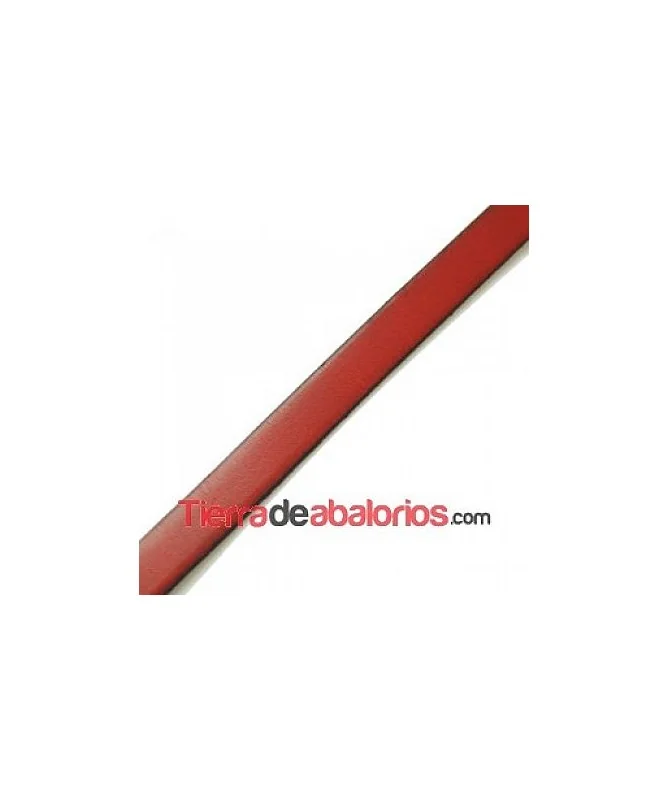 Cuero Plano Vaquetilla 10x2mm, Rojo