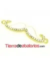 Moustache 55x13mm Dorado Esmalte Blanco con Strass